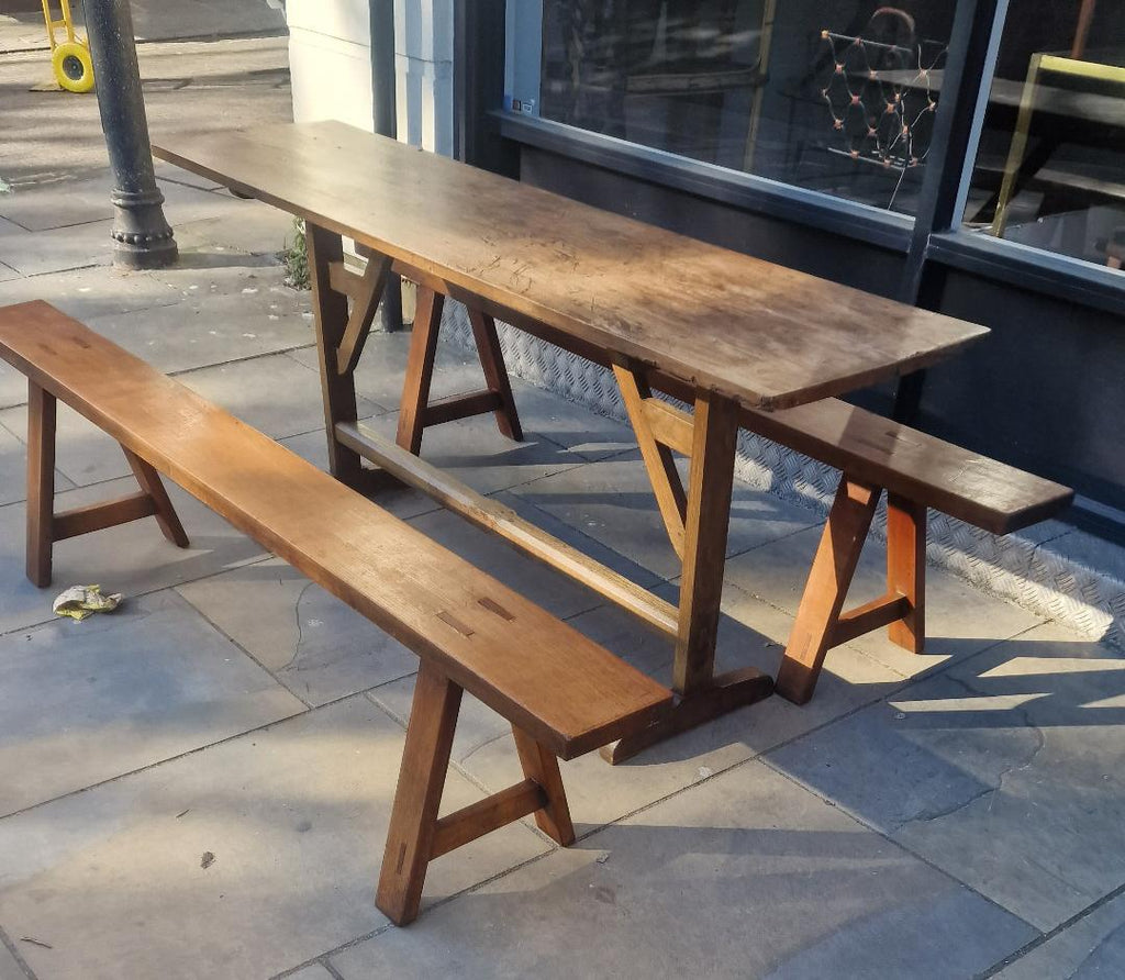 Vintage French  Benches and table