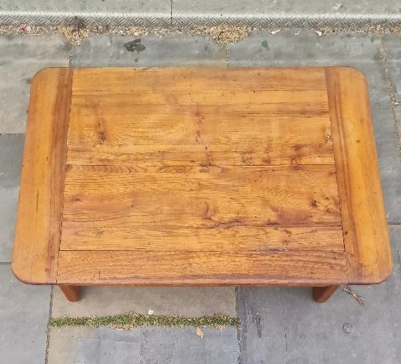 1970s Elm coffee table by Alain Gaubert
