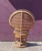 Bohemian Vintage Handcrafted Beige & Black Wicker, Rattan, Reed Peacock Chair