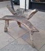 Large Rustic teak garden bench