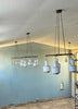 1950's 5 arms opal glass and copper chandelier attribute to Stilnovo