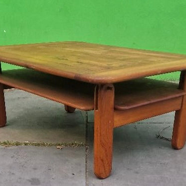 1970s Elm coffee table by Alain Gaubert