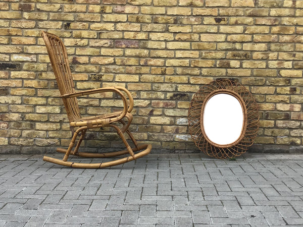 Franco Albini bamboo mirror.  SOLD