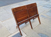 Hove 1930’s Vintage Oak 2-Seater Folding Church Chairs Benches