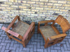 A Pair of Ratten seated Deco armchairs. SOLD