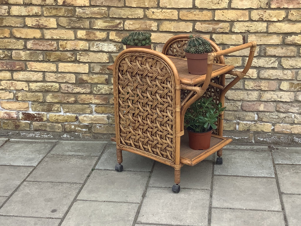 1970’s Bamboo drinks trolley. SOLD