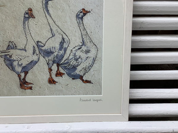 Annabel Langrish Geese Out Walking signed original