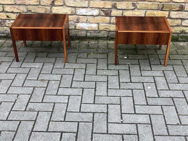 A pair  of Danish rosewood bedside cabinets