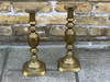 Victorian  Ace of diamonds brass candle sticks