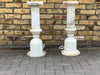 A pair Neoclassical column early 20th century Art Deco Albaster lamps.  SOLD