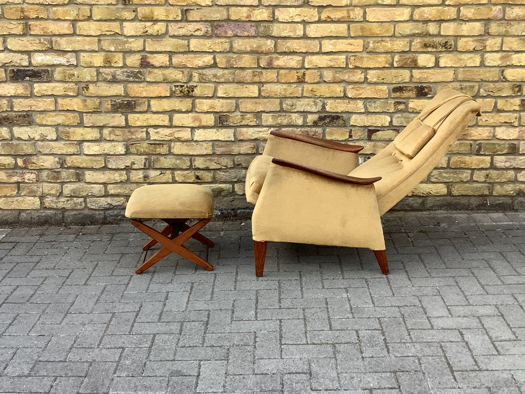 Danish Teak  Recliner armchair  & Ottoman