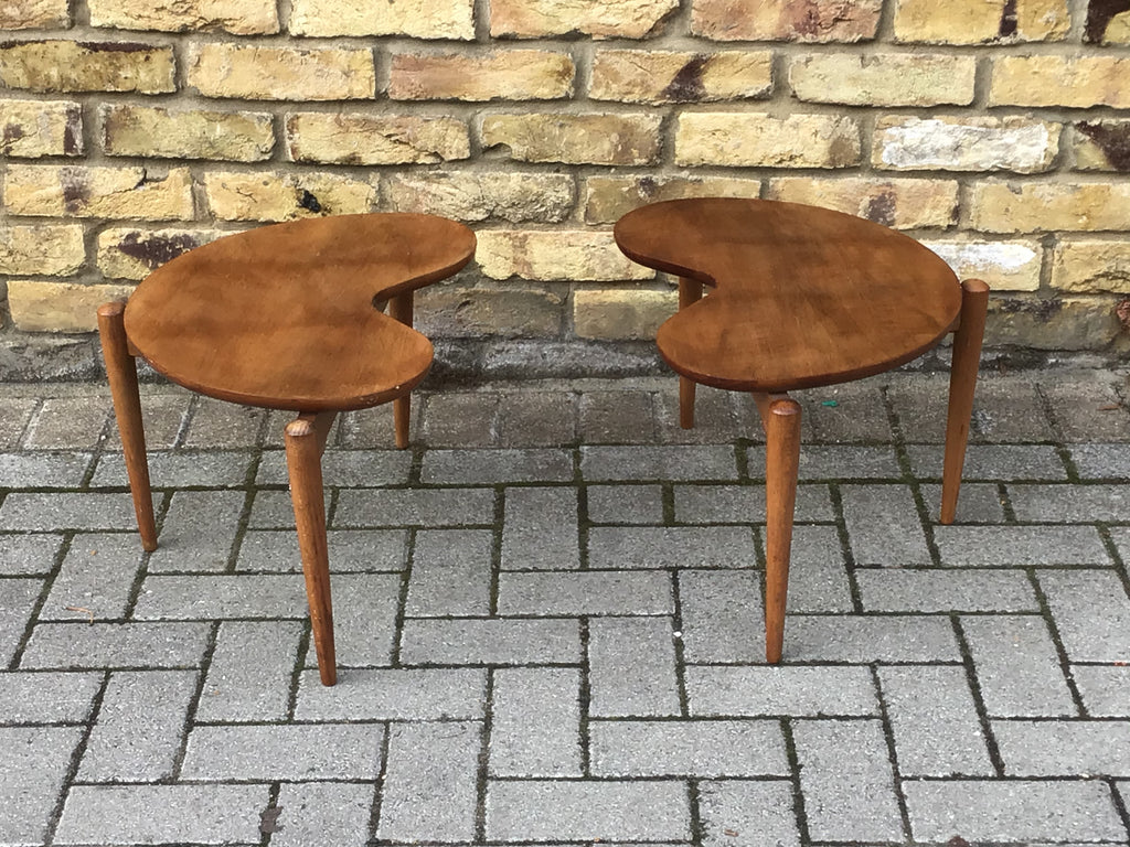 A pair of 1950’s Kidney side table