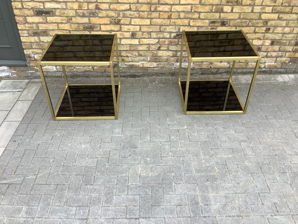 A pair of 1970’s Brass  Italian display tables