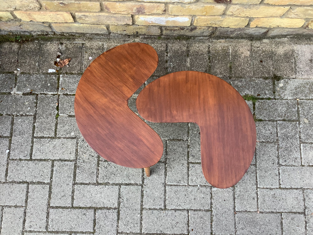 A pair of Vintage 1960’s  Kidney Shaped Side Tables.  SOLD