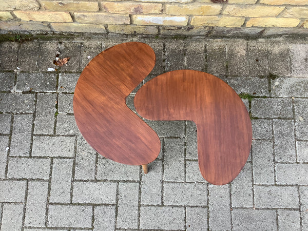 A pair of Vintage 1960’s  Kidney Shaped Side Tables.  SOLD