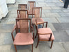 4x G Plan Mcm Teak & Bergere Cane / Wicker Dining Chairs 1970s