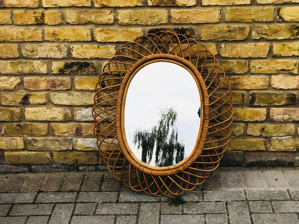 Franco Albini bamboo mirror.  SOLD
