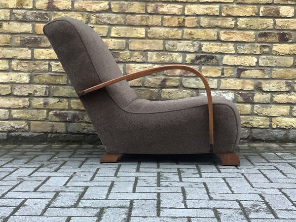 Art Deco Upholstered Bentwood Armchair