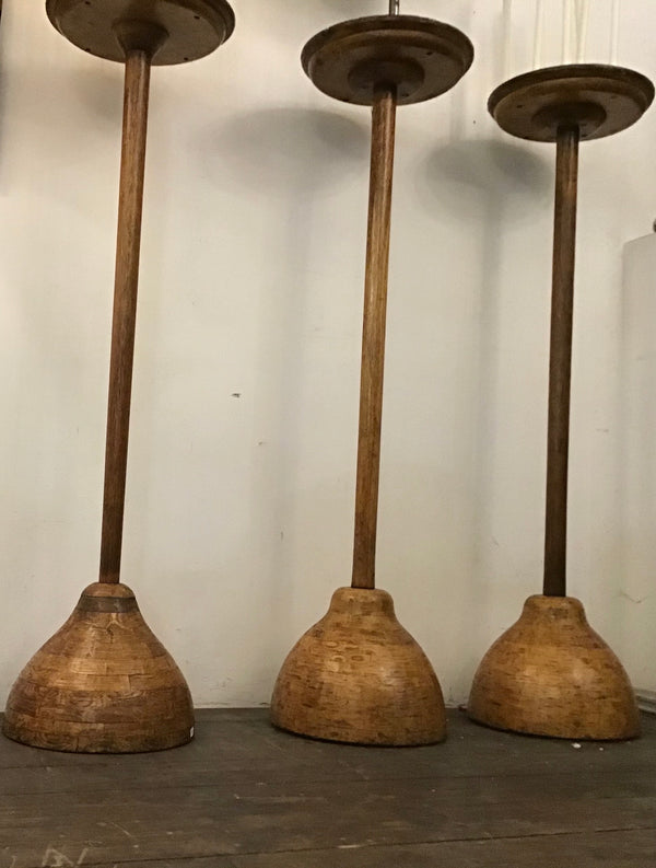 1950’s oak church candle holder stands SOLD