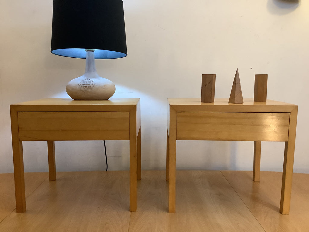 A pair of Vintage ash bedside tables