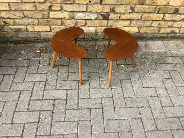 A pair of Vintage 1960’s  Kidney Shaped Side Tables.  SOLD