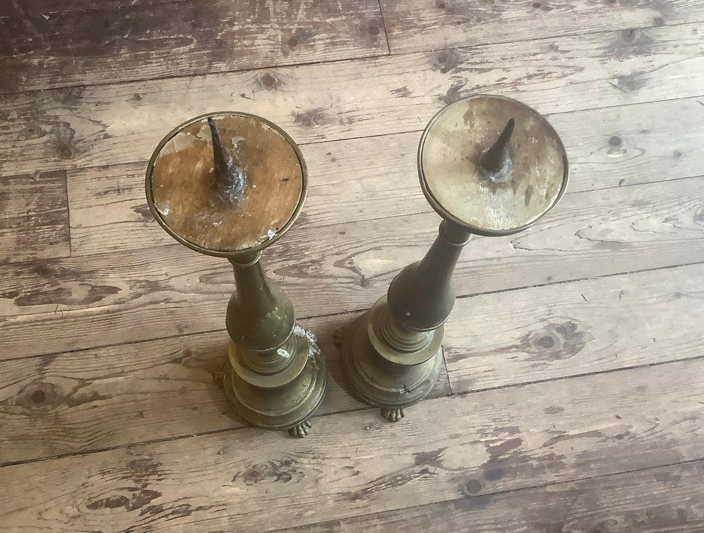 Vintage brass pair of candle sticks