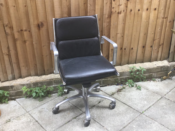 Vintage black leather office chair SOLD