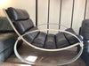 1970s Hans Kaufeld leather rocking chair,