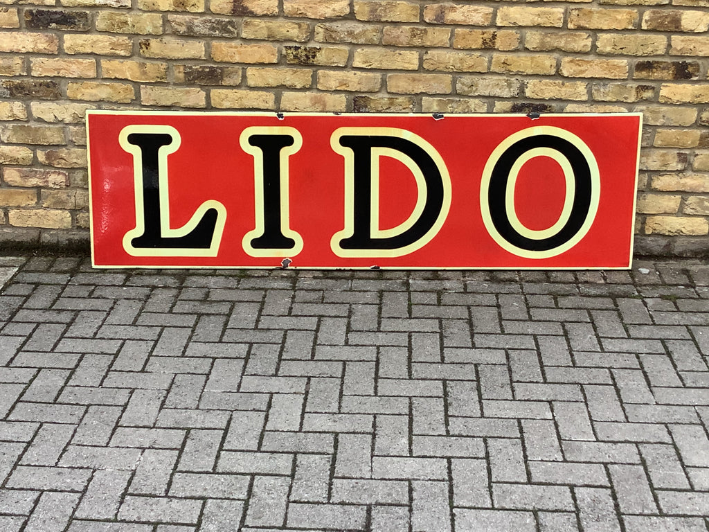 Large Original  Enamel Lido Sign