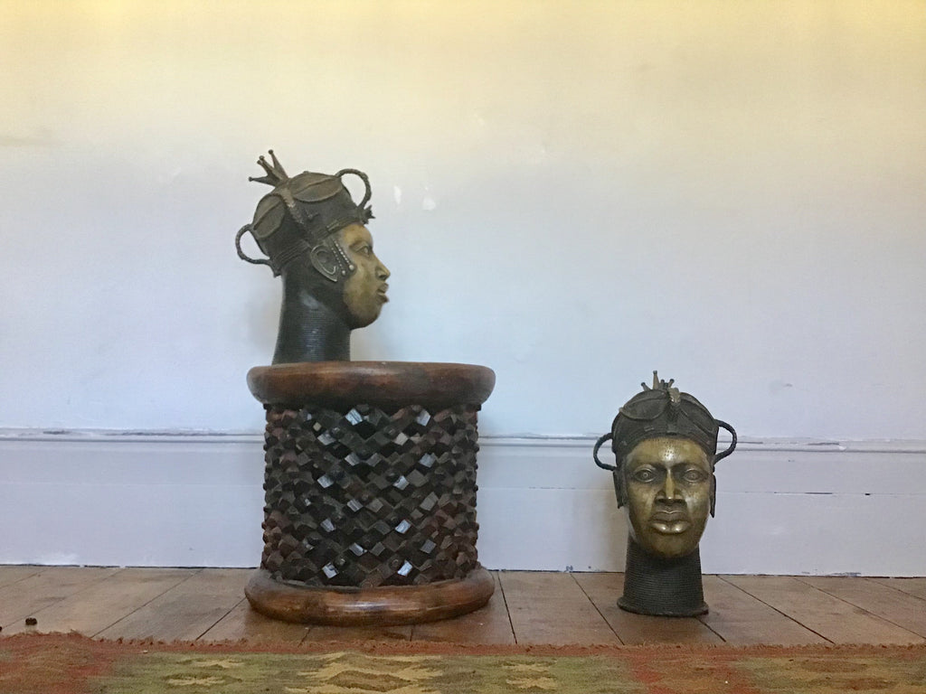 A pair of Benin Bronze heads SOLD