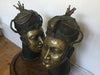 A pair of Benin Bronze heads SOLD
